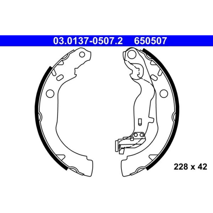 ATE 03.0137-0507.2 Bremsbackensatz ATE 03.0137-0507.2 Bremsbackensatz