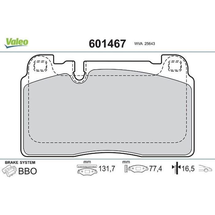 Valeo 601467 Bremsbelagsatz, Scheibenbremse Valeo 601467 Bremsbelagsatz, Scheibenbremse