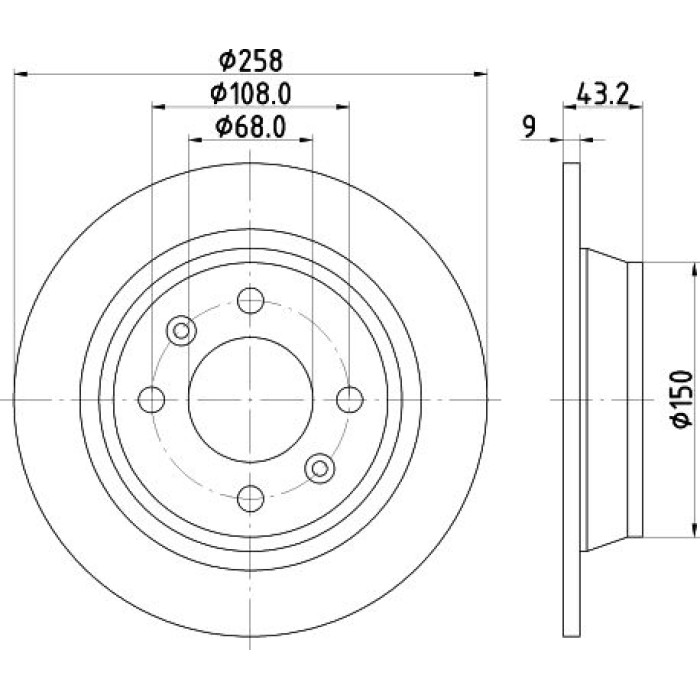 Hella 8DD 355 102-091 Bremsscheibe Hella 8DD 355 102-091 Bremsscheibe