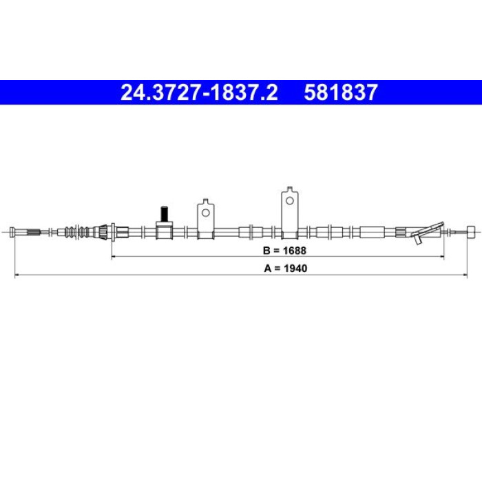 ATE 24.3727-1837.2 Seilzug, Feststellbremse ATE 24.3727-1837.2 Seilzug, Feststellbremse