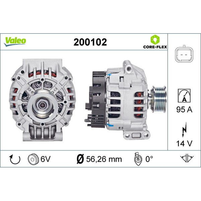 Valeo 200102 Generator CORE-FLEX Valeo 200102 Generator CORE-FLEX