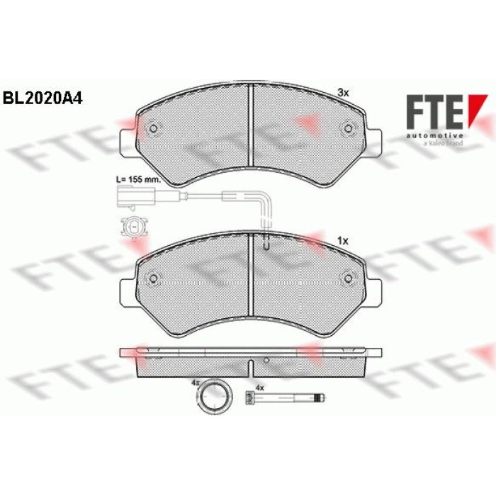 FTE 9010606 Bremsbelagsatz, Scheibenbremse FTE 9010606 Bremsbelagsatz, Scheibenbremse