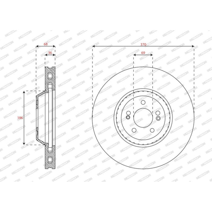 Ferodo DDF2521C-1 Bremsscheibe PREMIER Ferodo DDF2521C-1 Bremsscheibe PREMIER