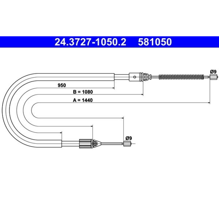 ATE 24.3727-1050.2 Seilzug, Feststellbremse ATE 24.3727-1050.2 Seilzug, Feststellbremse