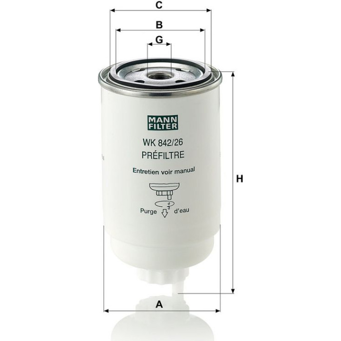 Mann-Filter WK 842/26 Kraftstofffilter Mann-Filter WK 842/26 Kraftstofffilter