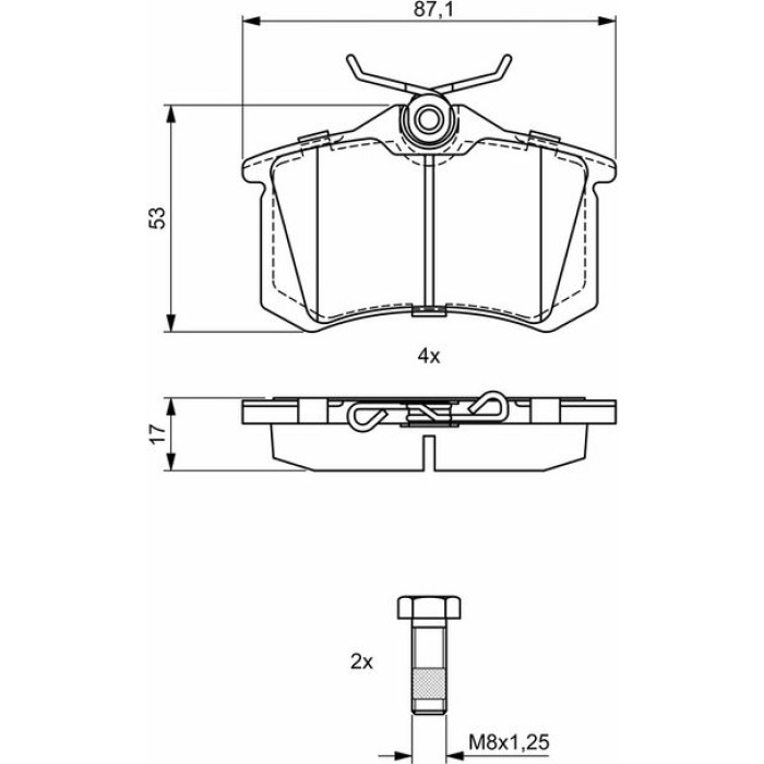 BOSCH 0 986 494 923 Bremsbelagsatz, Scheibenbremse BOSCH 0 986 494 923 Bremsbelagsatz, Scheibenbremse