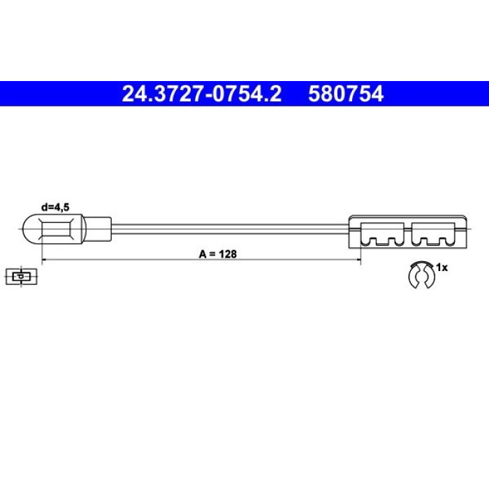 ATE 24.3727-0754.2 Seilzug, Feststellbremse