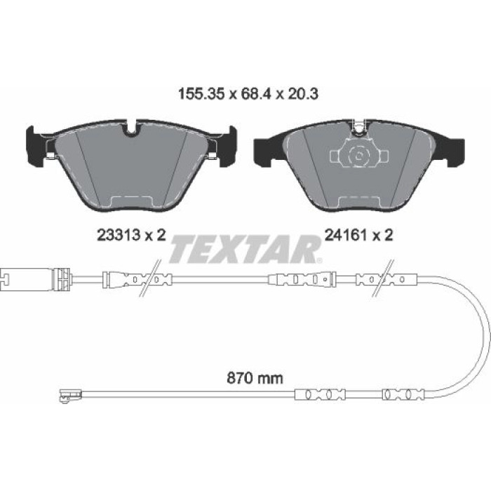 Textar 2331307 Bremsbelagsatz, Scheibenbremse Q+