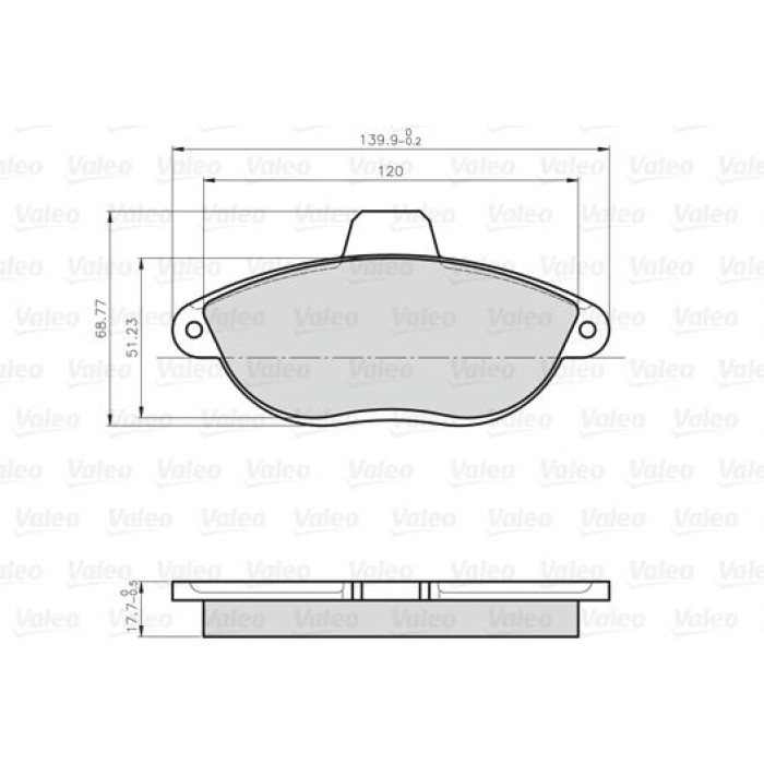 Valeo 872042 Bremsbelagsatz, Scheibenbremse OPTIPACK for LCV