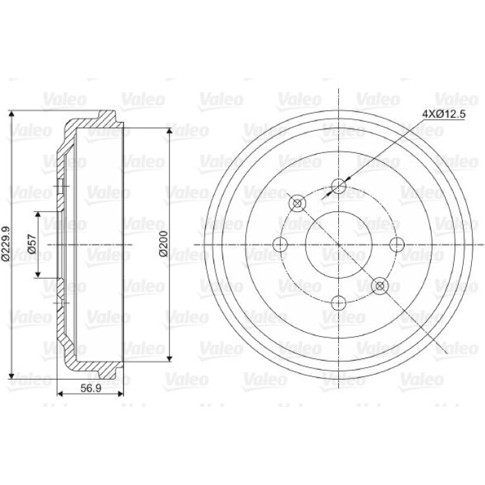 Valeo 237041 Bremstrommel