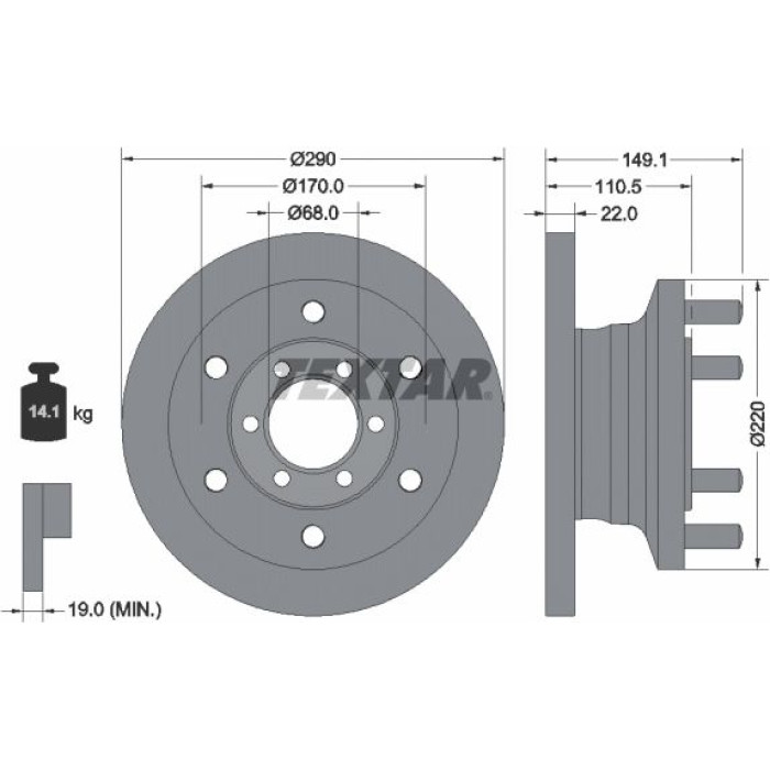 Textar 93095100 Bremsscheibe