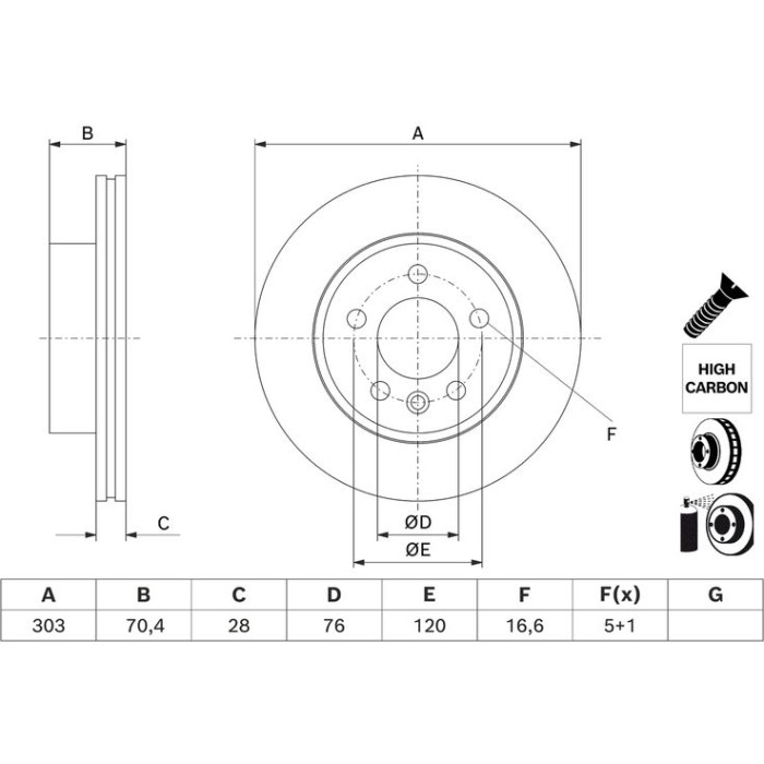 BOSCH 0 986 479 J83 Bremsscheibe