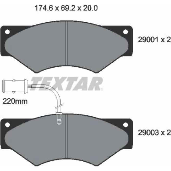 Textar 2900102 Bremsbelagsatz, Scheibenbremse Textar 2900102 Bremsbelagsatz, Scheibenbremse