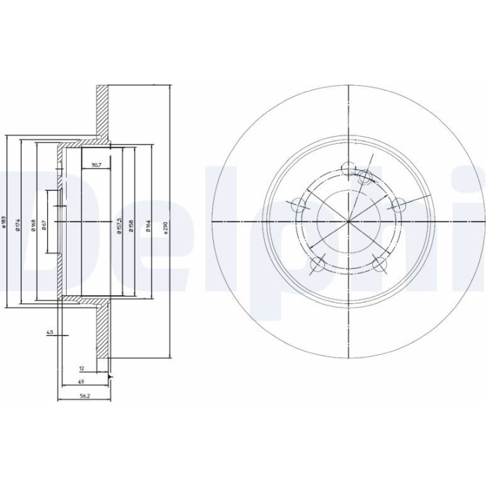 Delphi BG3208 Bremsscheibe Delphi BG3208 Bremsscheibe