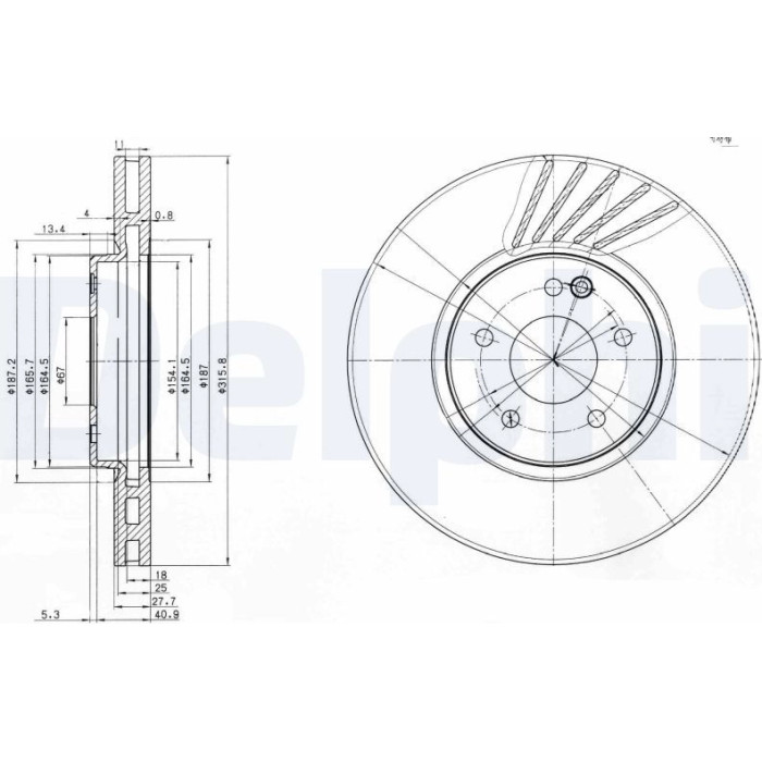 Delphi BG3238 Bremsscheibe
