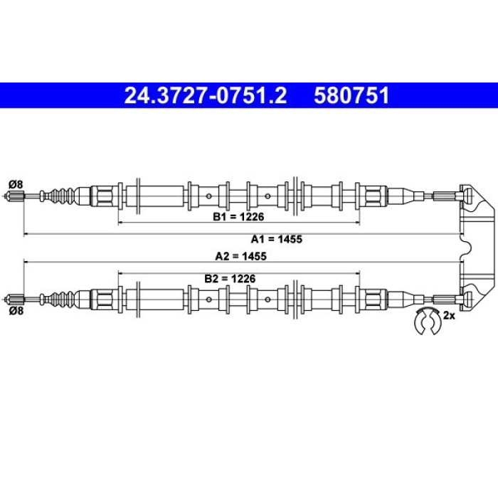 ATE 24.3727-0751.2 Seilzug, Feststellbremse