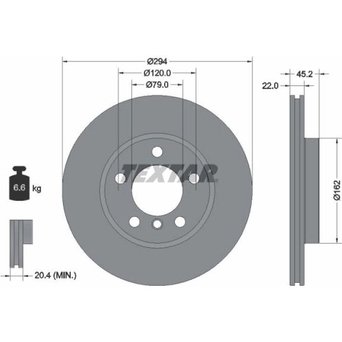 Textar 92277805 Bremsscheibe PRO+