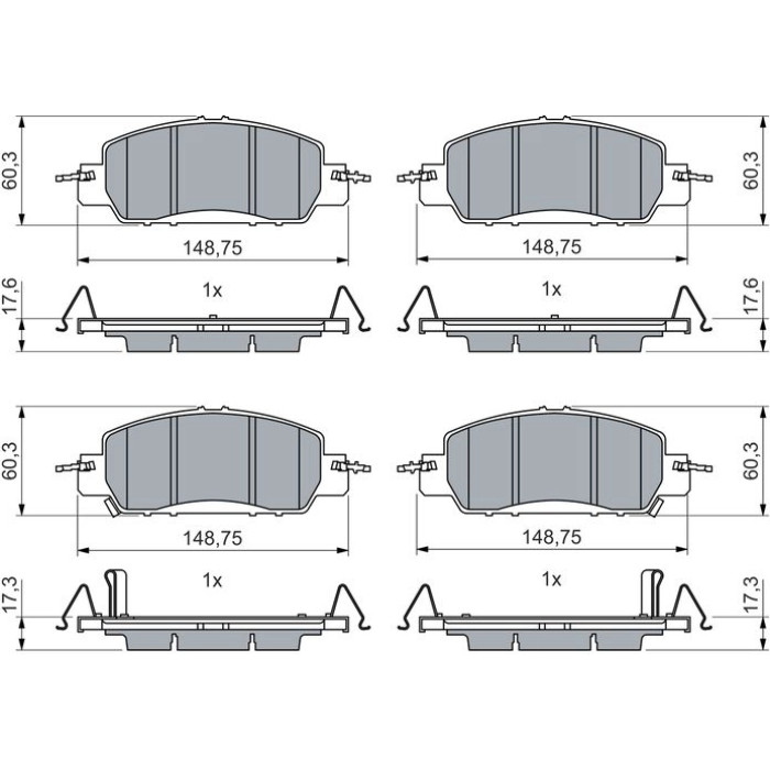 BOSCH 0 986 460 017 Bremsbelagsatz, Scheibenbremse BOSCH 0 986 460 017 Bremsbelagsatz, Scheibenbremse