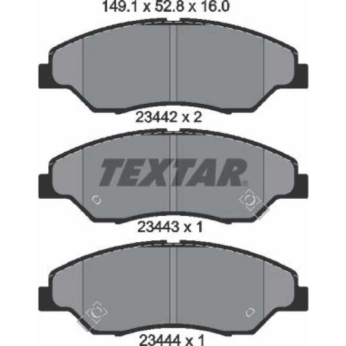 Textar 2344201 Bremsbelagsatz, Scheibenbremse