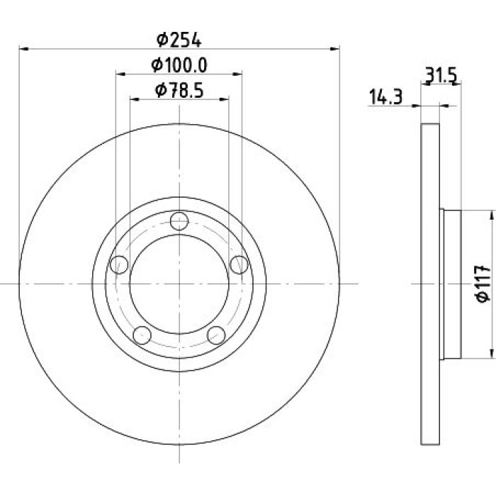 Hella 8DD 355 101-401 Bremsscheibe