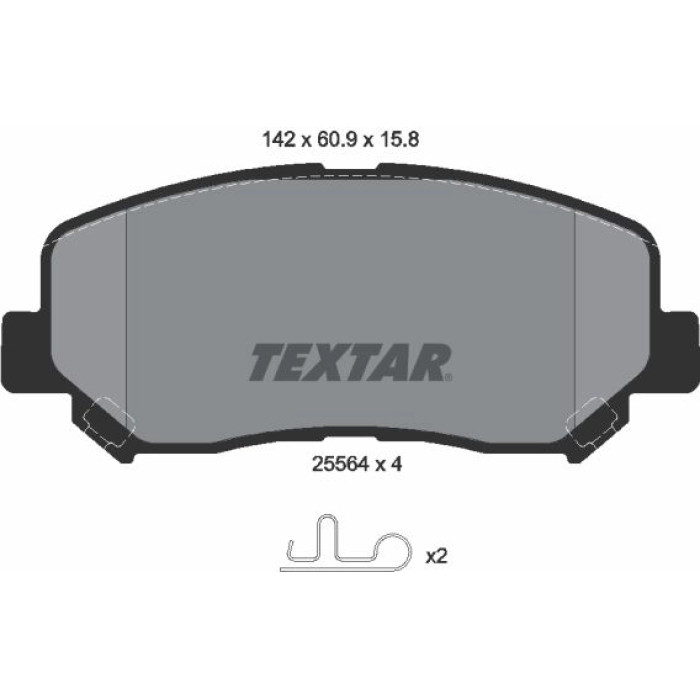 Textar 2556401 Bremsbelagsatz, Scheibenbremse Textar 2556401 Bremsbelagsatz, Scheibenbremse