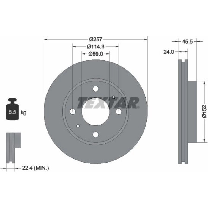 Textar 92130800 Bremsscheibe Textar 92130800 Bremsscheibe