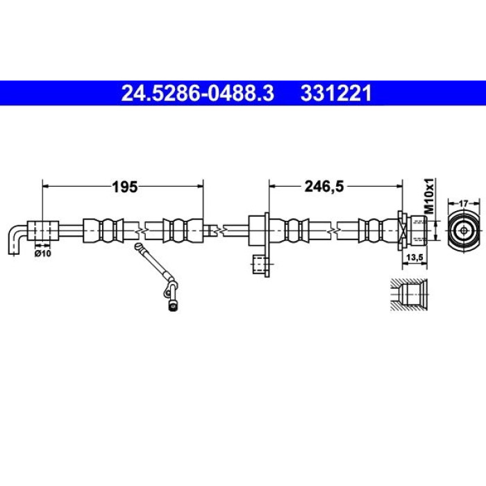ATE 24.5286-0488.3 Bremsschlauch ATE 24.5286-0488.3 Bremsschlauch