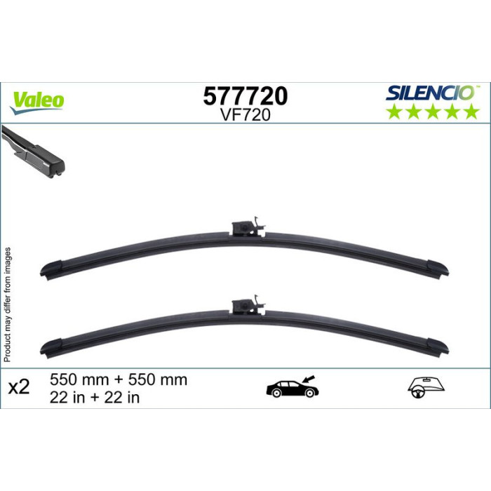 Valeo 577720 Wischblatt SILENCIO FLAT BLADE SET Valeo 577720 Wischblatt SILENCIO FLAT BLADE SET