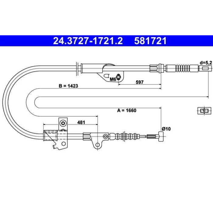 ATE 24.3727-1721.2 Seilzug, Feststellbremse