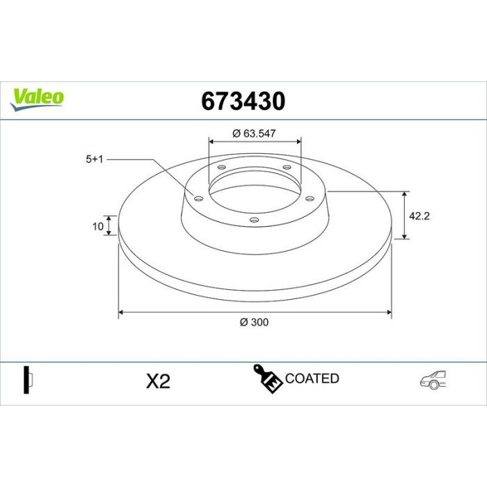 Valeo 673430 Bremsscheibe COATED Valeo 673430 Bremsscheibe COATED
