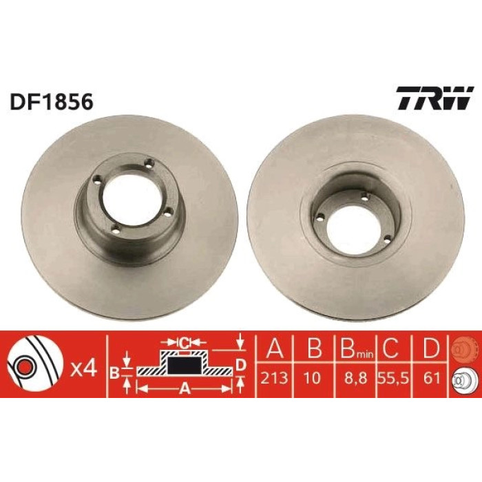 TRW DF1856 Bremsscheibe