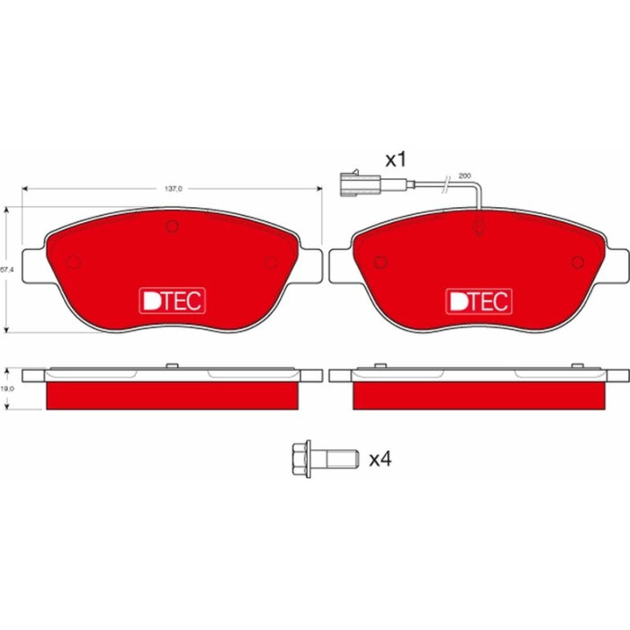 TRW GDB1483DTE Bremsbelagsatz, Scheibenbremse DTEC COTEC TRW GDB1483DTE Bremsbelagsatz, Scheibenbremse DTEC COTEC