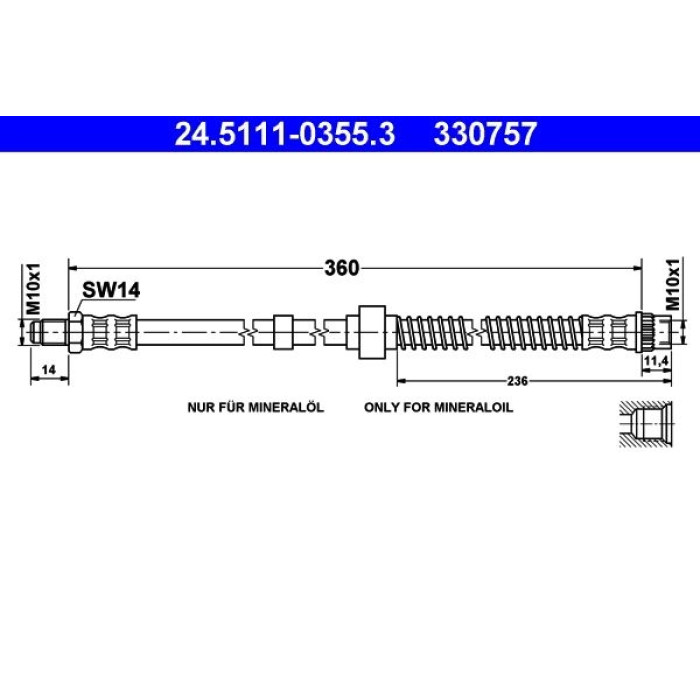 ATE 24.5111-0355.3 Bremsschlauch ATE 24.5111-0355.3 Bremsschlauch
