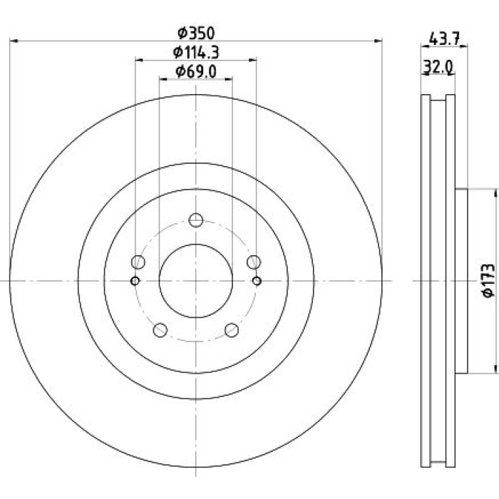 Hella 8DD 355 122-321 Bremsscheibe PRO