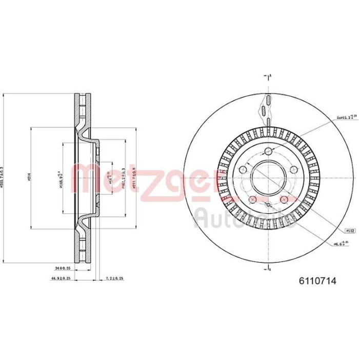 Metzger 6110714 Bremsscheibe Metzger 6110714 Bremsscheibe