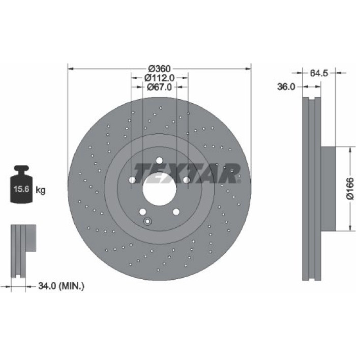Textar 92120305 Bremsscheibe PRO+
