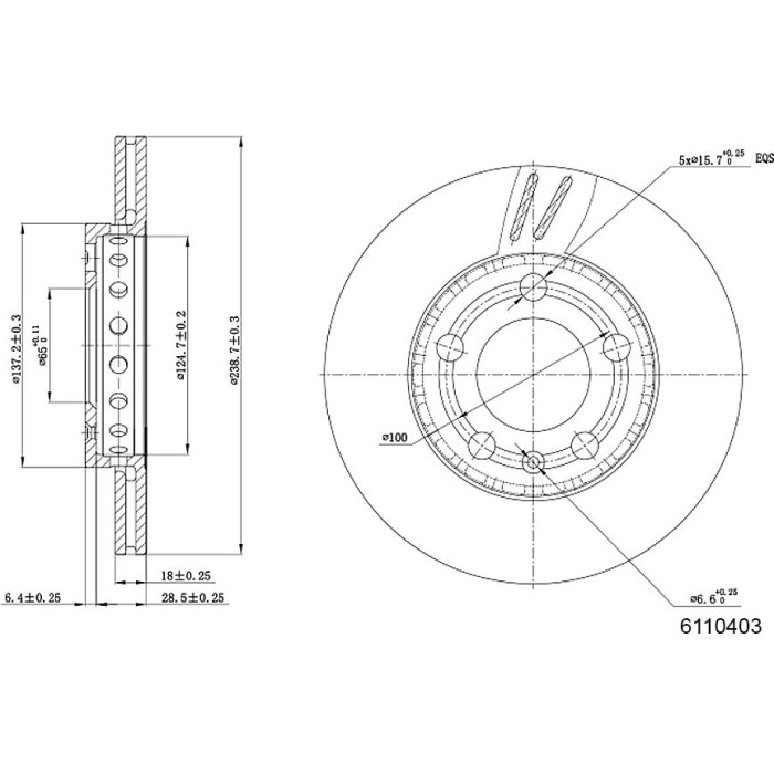 Metzger 6110403 Bremsscheibe