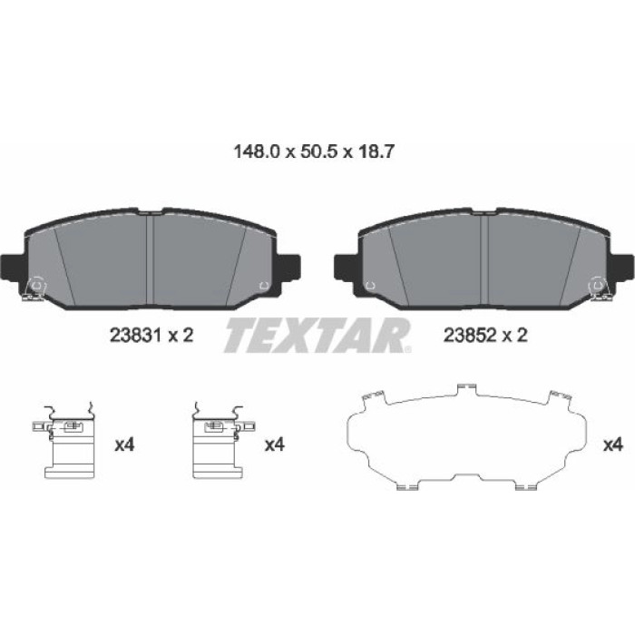 Textar 2383101 Bremsbelagsatz, Scheibenbremse