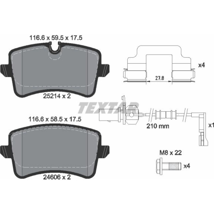 Textar 2521413 Bremsbelagsatz, Scheibenbremse Q+
