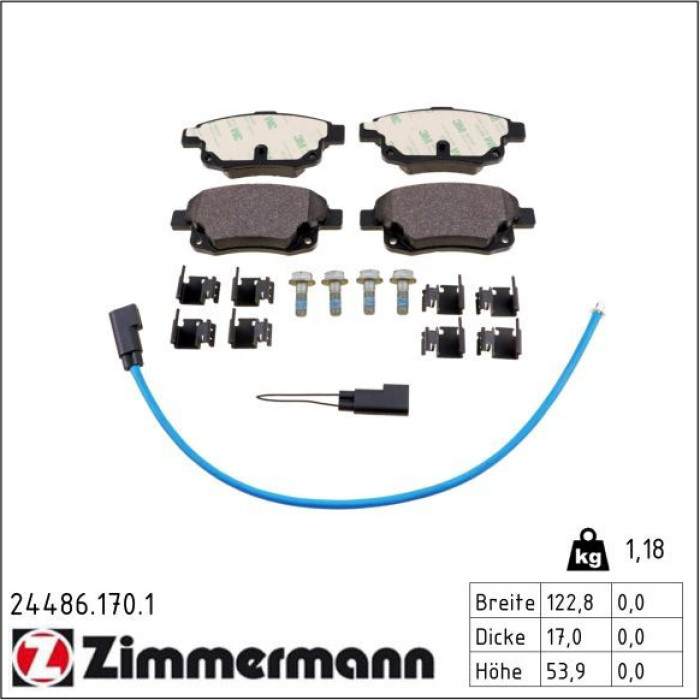 Zimmermann 24486.170.1 Bremsbelagsatz, Scheibenbremse Zimmermann 24486.170.1 Bremsbelagsatz, Scheibenbremse