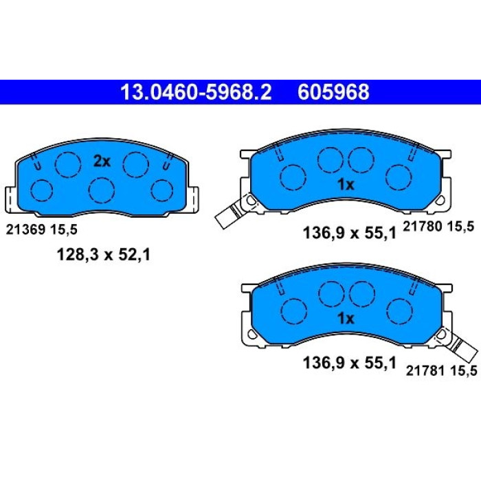 ATE 13.0460-5968.2 Bremsbelagsatz, Scheibenbremse