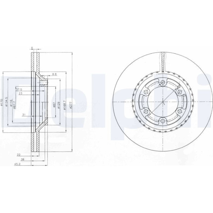 Delphi BG3679 Bremsscheibe