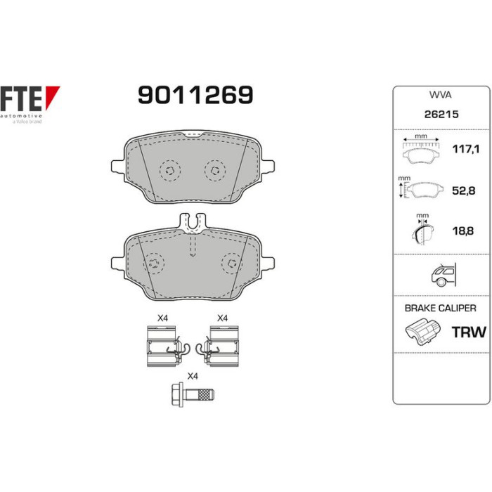 FTE 9011269 Bremsbelagsatz, Scheibenbremse FTE 9011269 Bremsbelagsatz, Scheibenbremse
