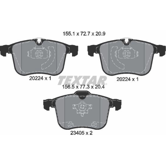 Textar 2022401 Bremsbelagsatz, Scheibenbremse Q+