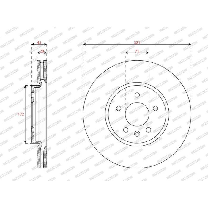 Ferodo DDF3032C-1 Bremsscheibe PREMIER Ferodo DDF3032C-1 Bremsscheibe PREMIER
