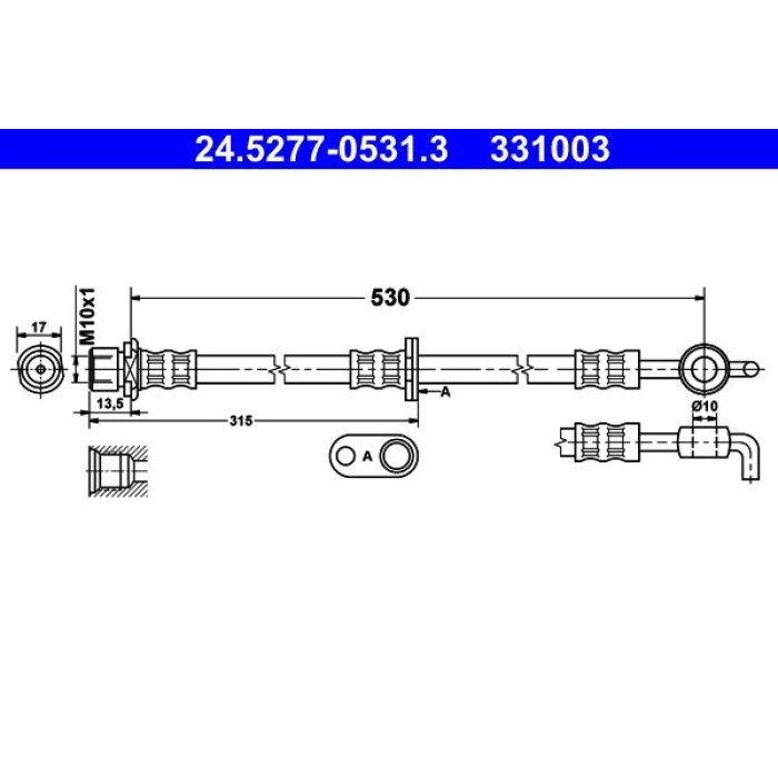 ATE 24.5277-0531.3 Bremsschlauch ATE 24.5277-0531.3 Bremsschlauch