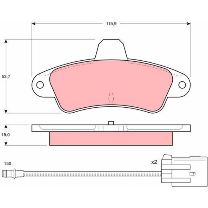 TRW GDB1112 Bremsbelagsatz, Scheibenbremse TRW GDB1112 Bremsbelagsatz, Scheibenbremse