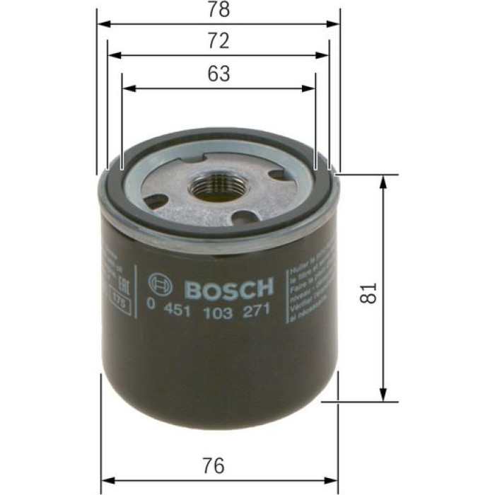 BOSCH 0 451 103 271 Ölfilter BOSCH 0 451 103 271 Ölfilter