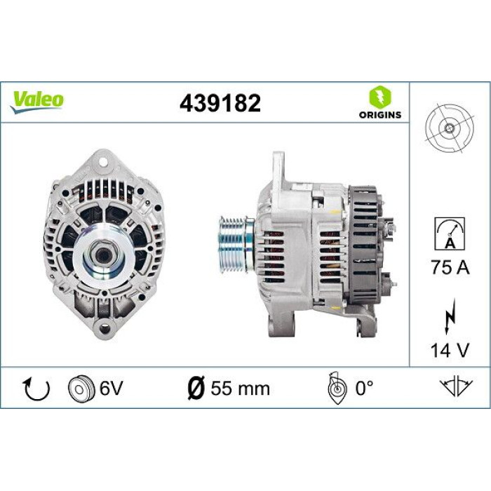 Valeo 439182 Generator ORIGINS - NEW O.E. TECHNOLOGIE Valeo 439182 Generator ORIGINS - NEW O.E. TECHNOLOGIE