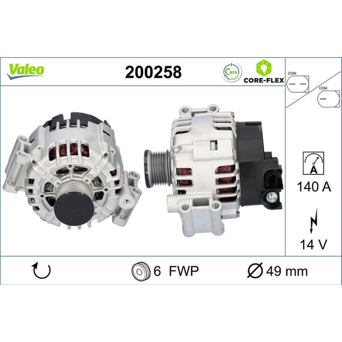 Valeo 200258 Generator CORE-FLEX Valeo 200258 Generator CORE-FLEX